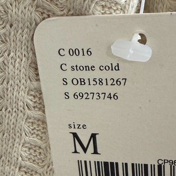 Free People Juicy Long Sleeve Size Medium New Cowl Neck Cream Waffle Knit - Picture 2 of 4